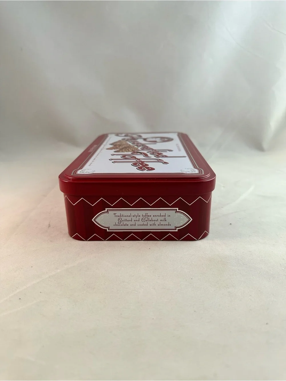 Williams Sonoma Handcrafted Toffee Tin - Red & White
